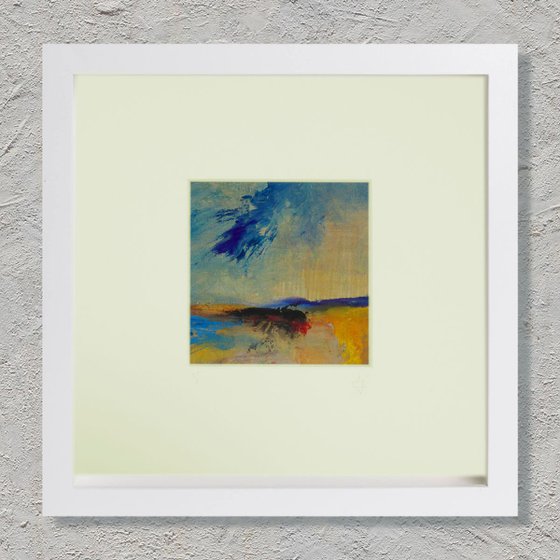 Composition 7  - Framed, ready to hang, small abstract painting