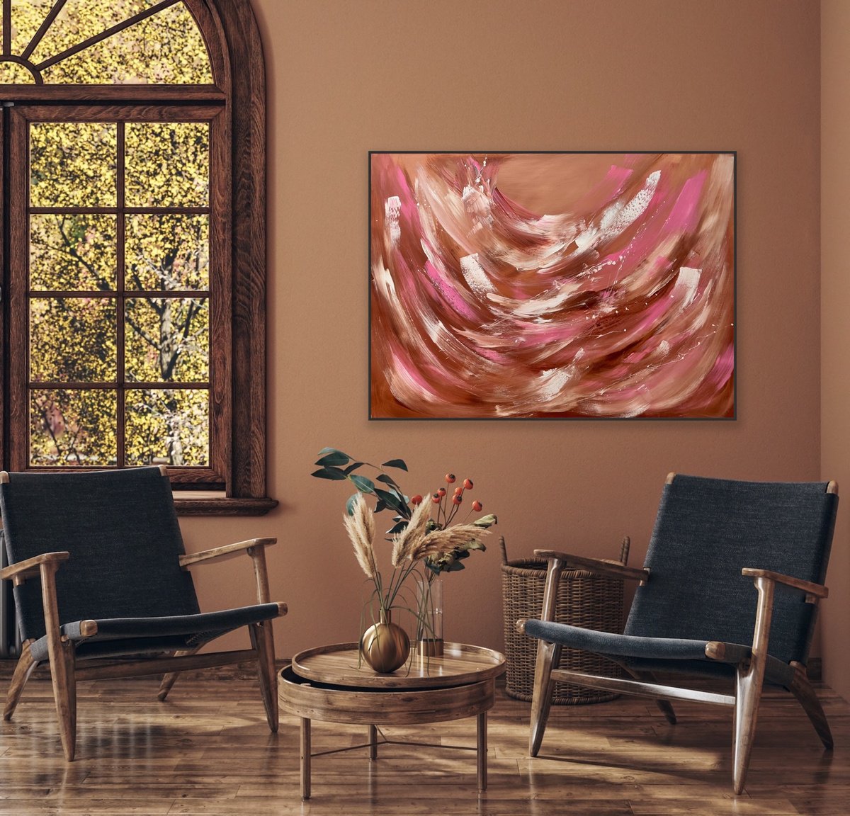 Organic Abstract Acrylic Painting By Alanah Jarvis, 55 X 41, Taste Of Summer, Original Artwork