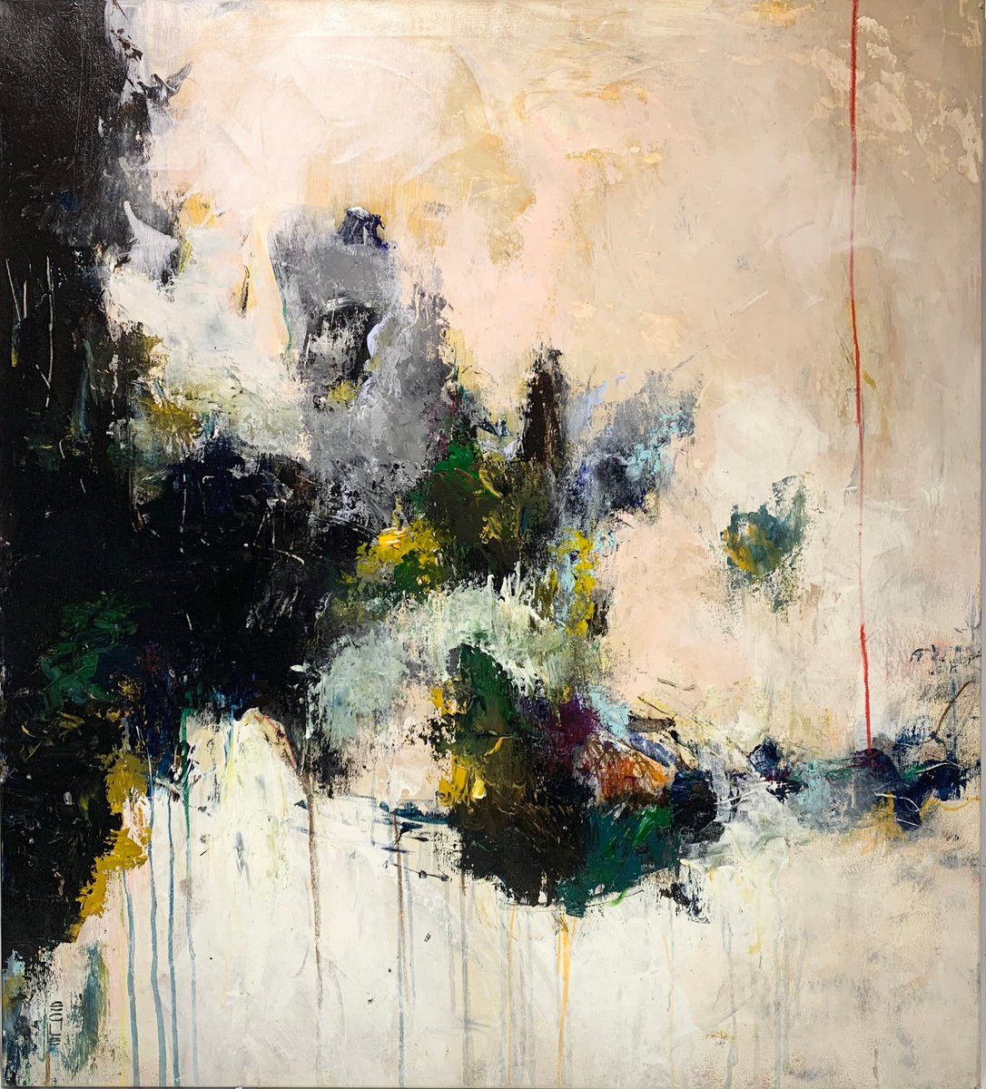 Organic Abstract Acrylic Painting By Egle Kurlianskaite, 35 X 39, Havana Dream, Original Artwork