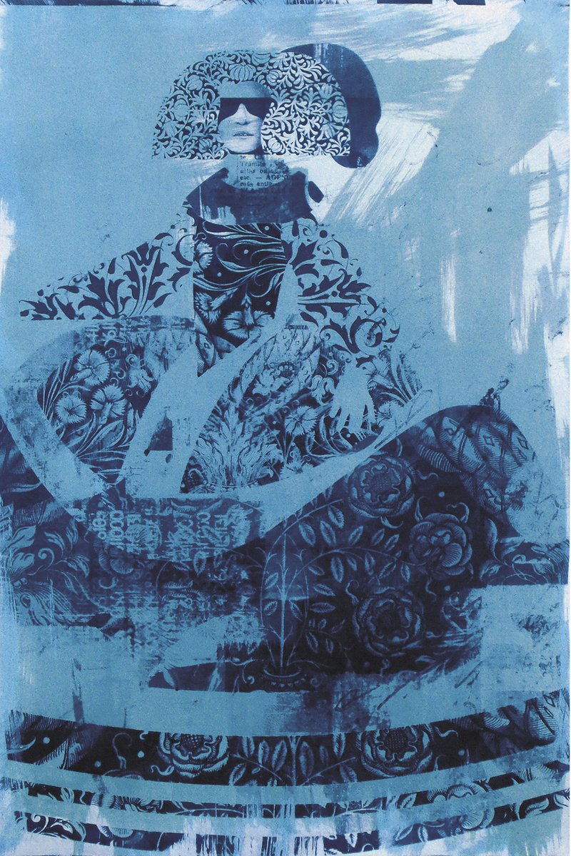 Illustrative Portrait Print By Manel Villalonga, 16 X 24", Gum Bichromate Baroque, Original Artwork