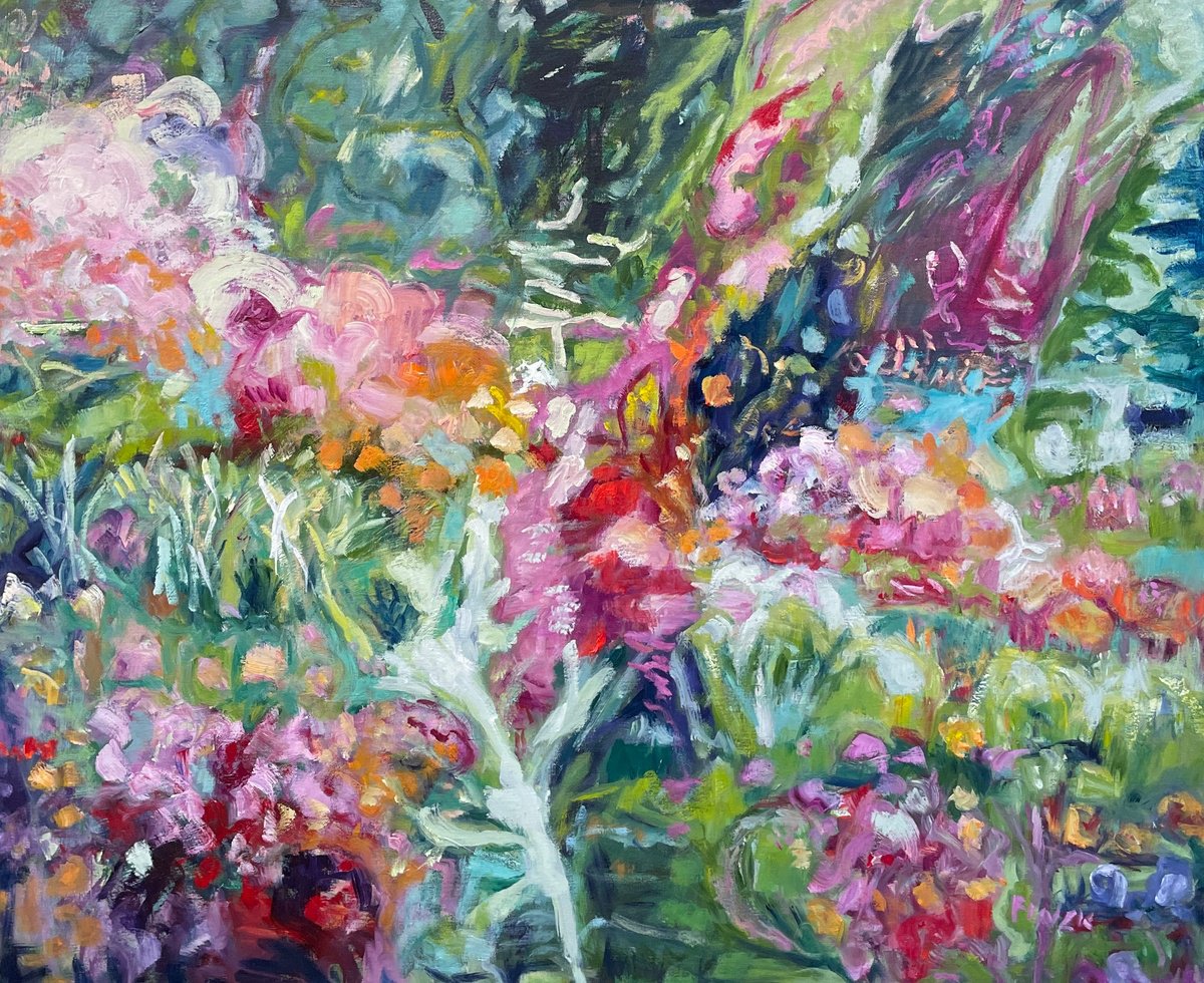 Organic Botanical Oil Painting By Maureen Finck, 36 X 30", More Of Joe
