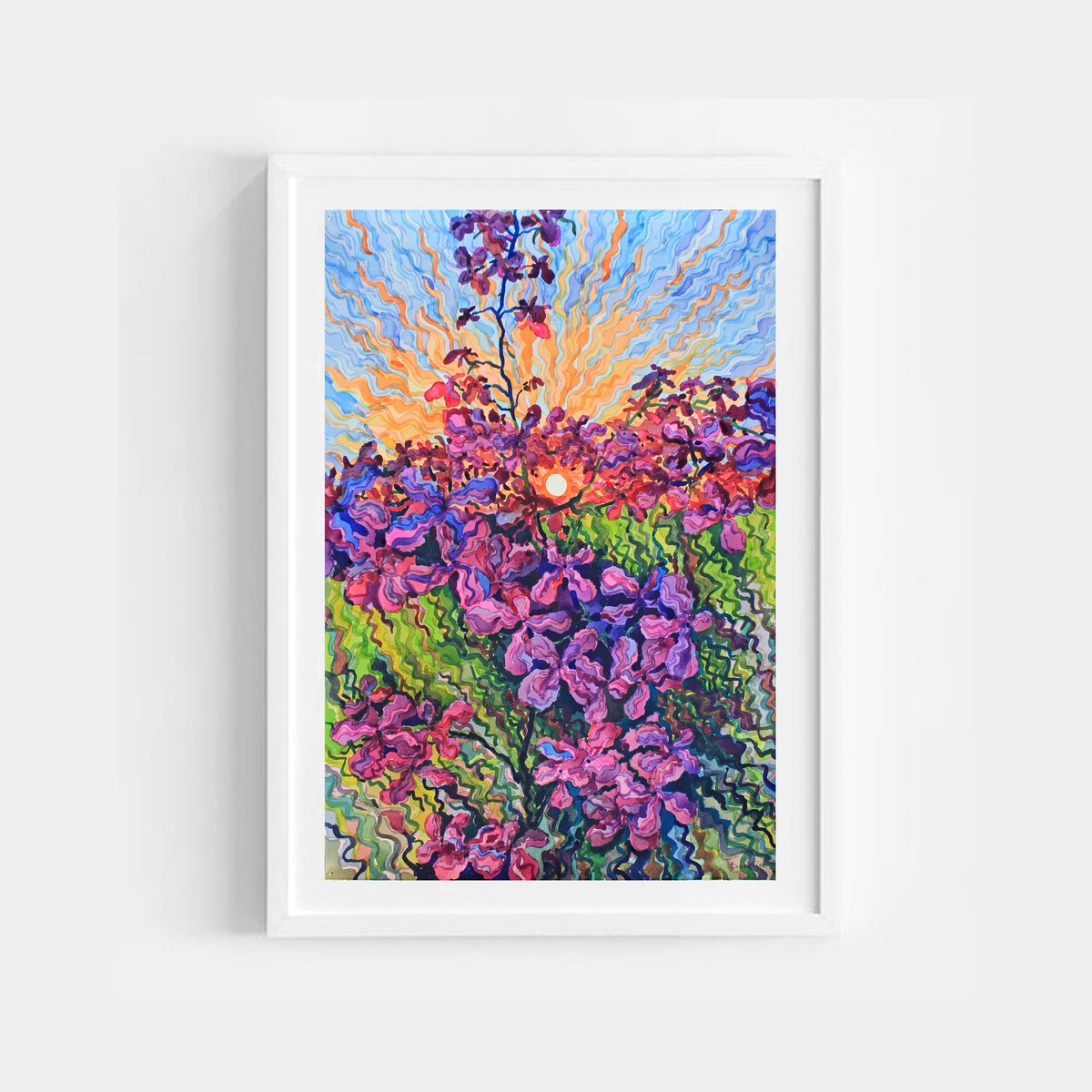 Impressionistic Botanical Watercolour By Tanbelia, 15 X 22", Dame