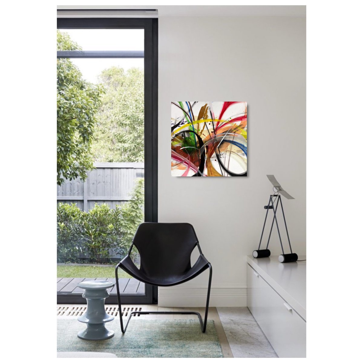 Expressive Abstract Painting By Maria Esmar, 20 X 20", Time Shrinks, Original Artwork