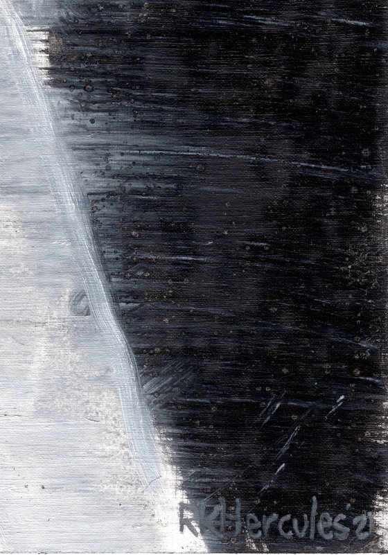 Birttane | Black and white oil painting on paper | dancing beautiful powerful woman wearing vibe lady