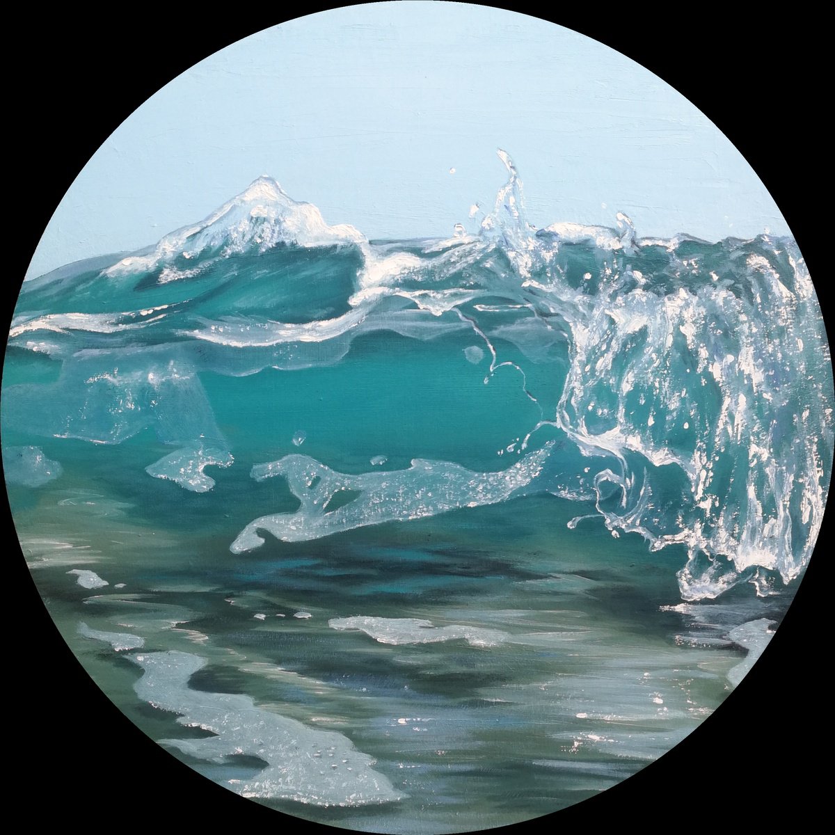 Photorealistic Landscape Oil Painting By Alina Hubarenko, 12 X 12, Effervescence, Original Artwork