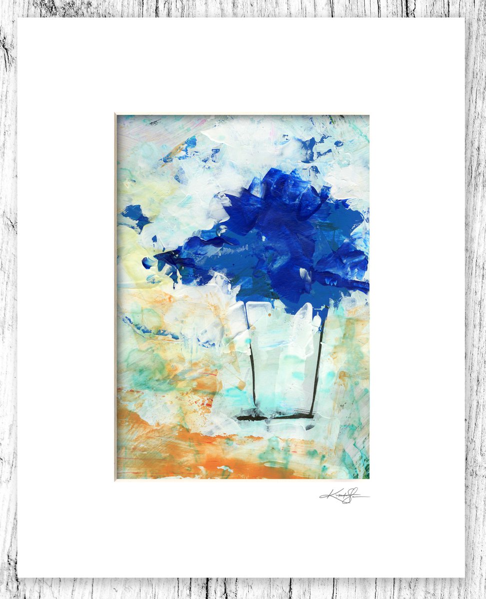 A Bouquet Of Blue 6 - Mixed Media Floral Painting by Kathy Morton Stanion by Kathy Morton Stanion