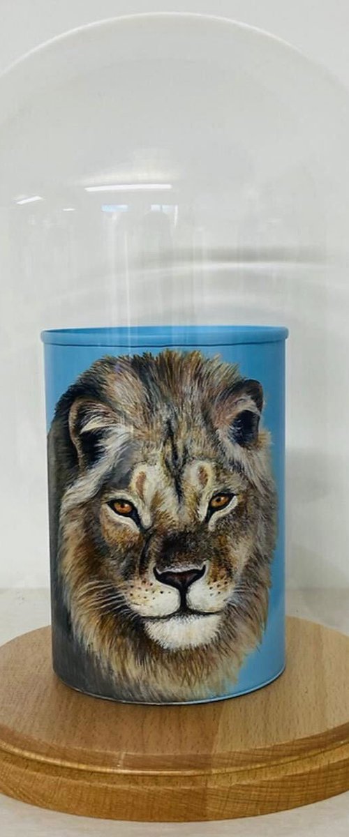 African Lion Can by Louise McNaught