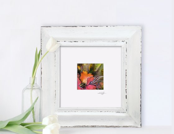 Little Dreams 30 - Small Floral Painting by Kathy Morton Stanion