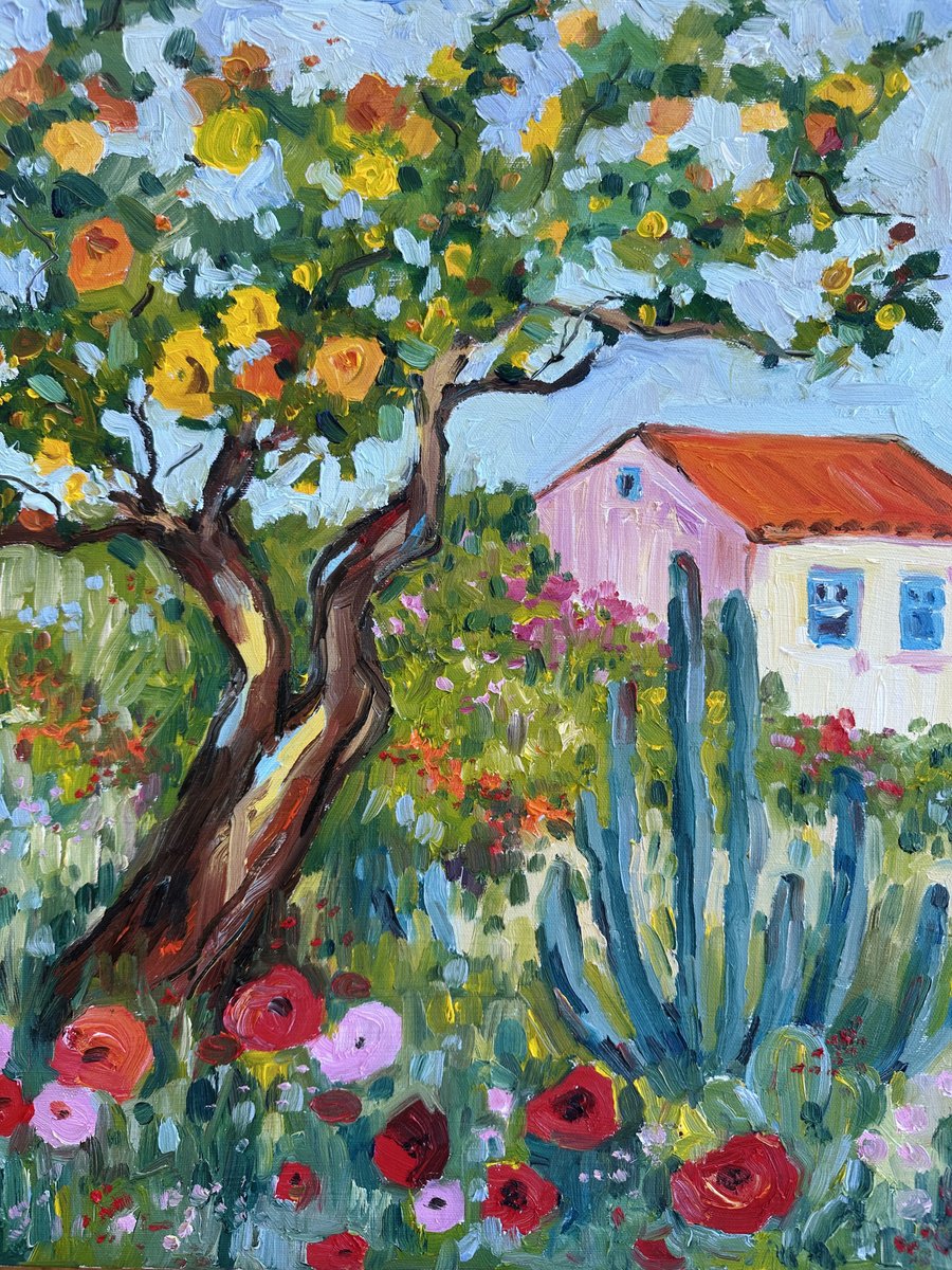 Impressionistic Cityscapes Oil Painting By Irina Anis, 16 X 20, Summer Day, Original Artwork