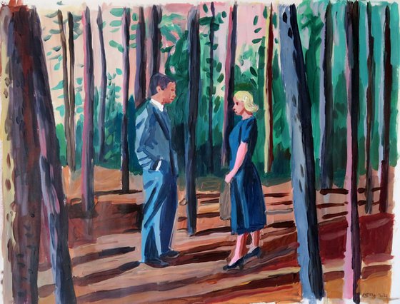 A conversation in the woods