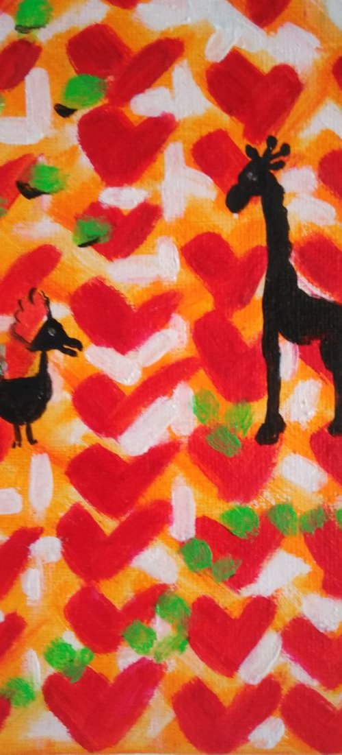 Rooster and the giraffe by Isabelle Lucas