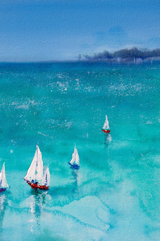 Yachts in the sea