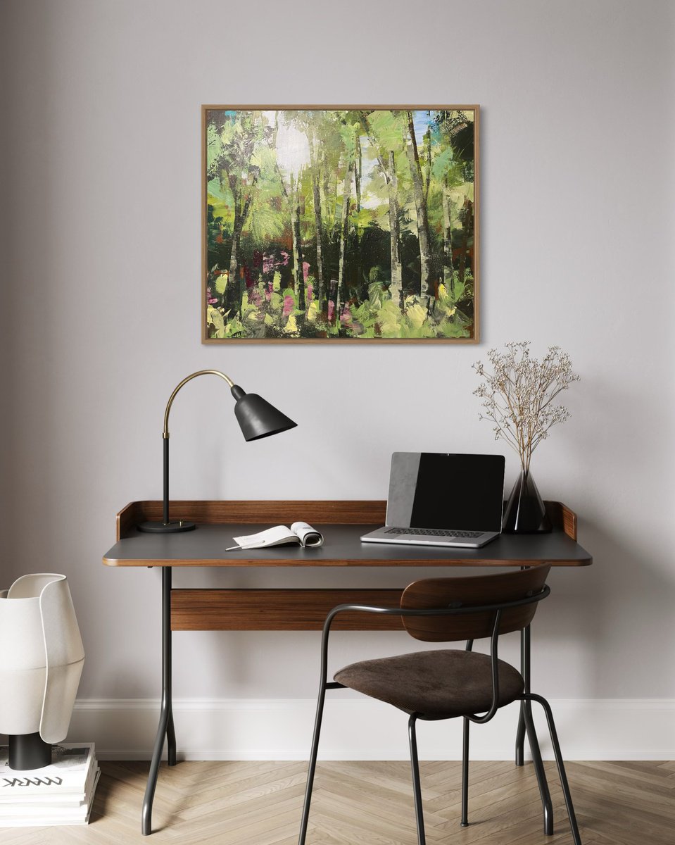 Impressionistic Landscape Acrylic Painting By Belinda Reynell, 29 X 25, Everlasting Summer, Original Artwork