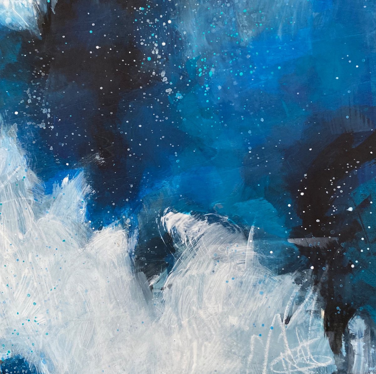 Abstract Landscape Acrylic Painting By Kate Marion Lapierre, 10 X 10", Cold Snap, Original Artwork