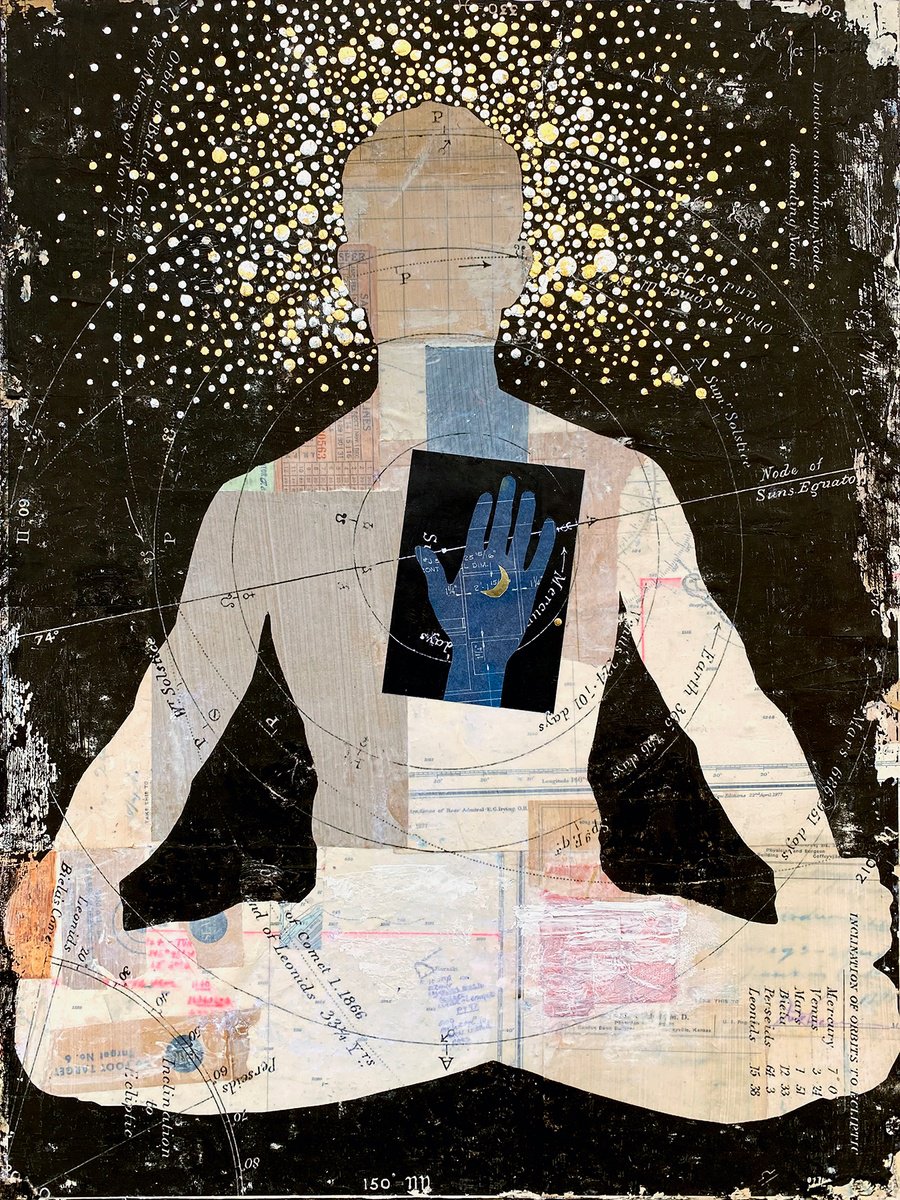 Portrait Collage By Adam Collier Noel, 18 X 24, Awakening, Original Artwork