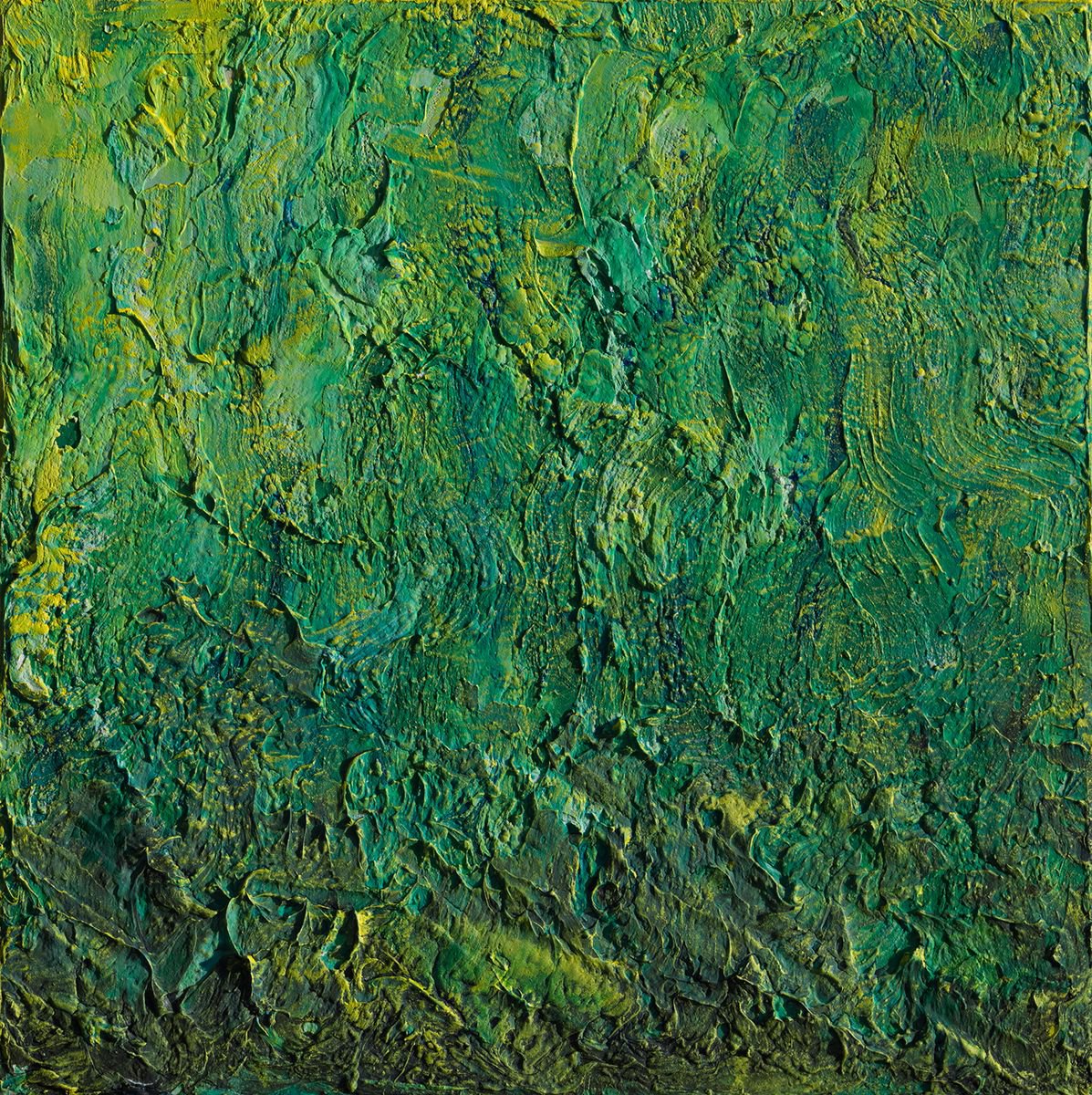 Organic Abstract Acrylic Painting By Peter Zelei, 20 X 20", Lifeforce, Original Artwork