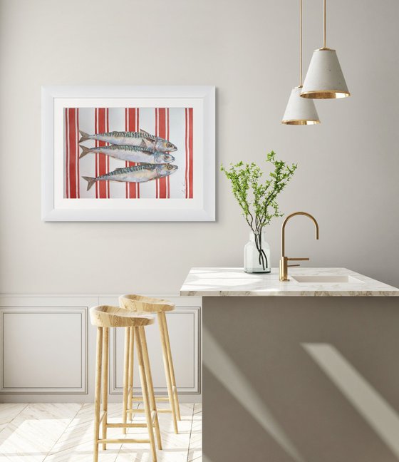 Mackerel on Red