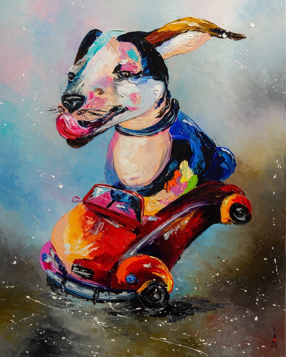 Animal Oil Painting By Liubov Kuptsova, 16 X 20", Highway Star, Original Artwork