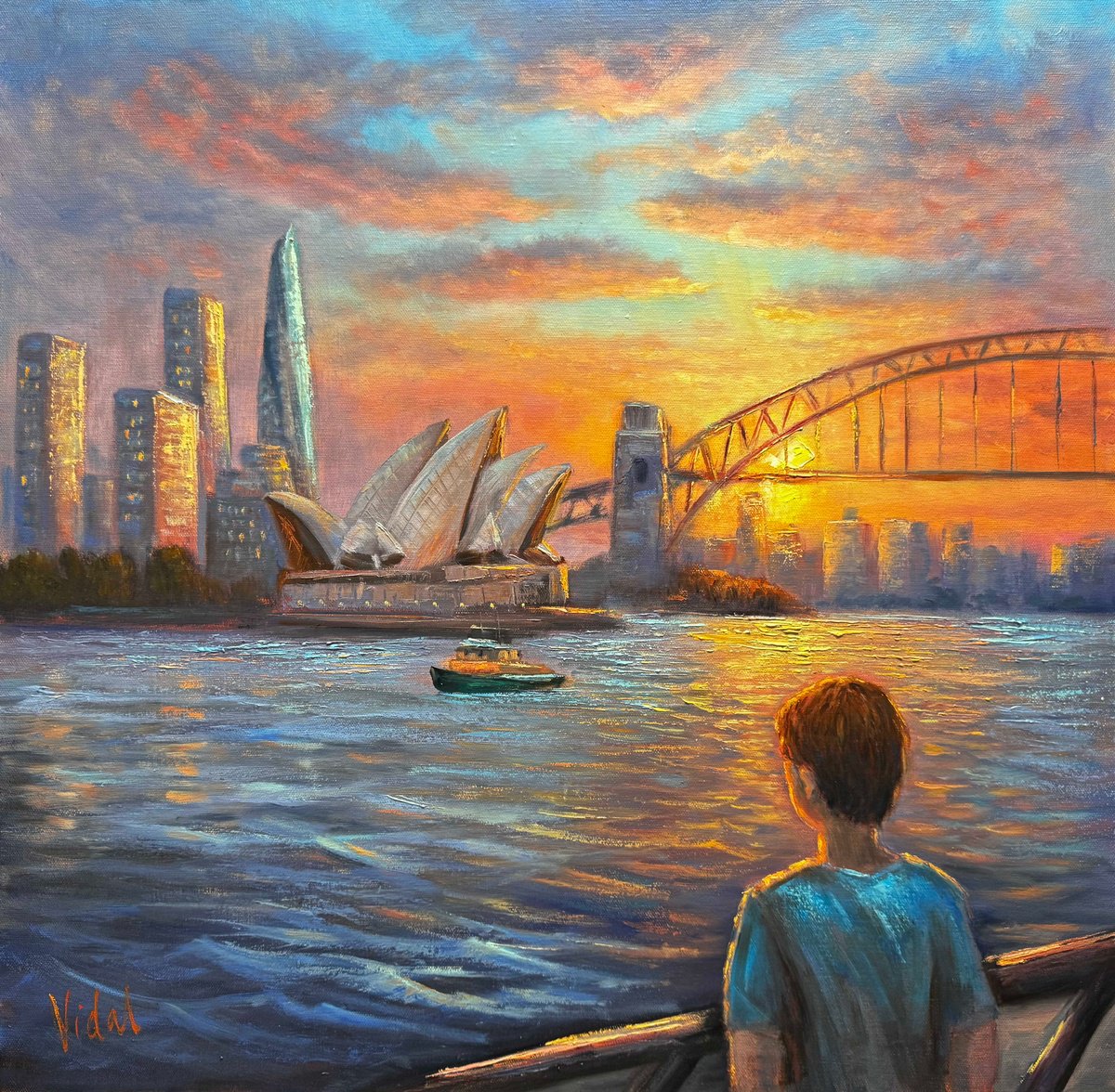 Sydney Harbour Dreams Painting By Christopher Vidal, 25 X 25, Artwork For Sale On Artfinder