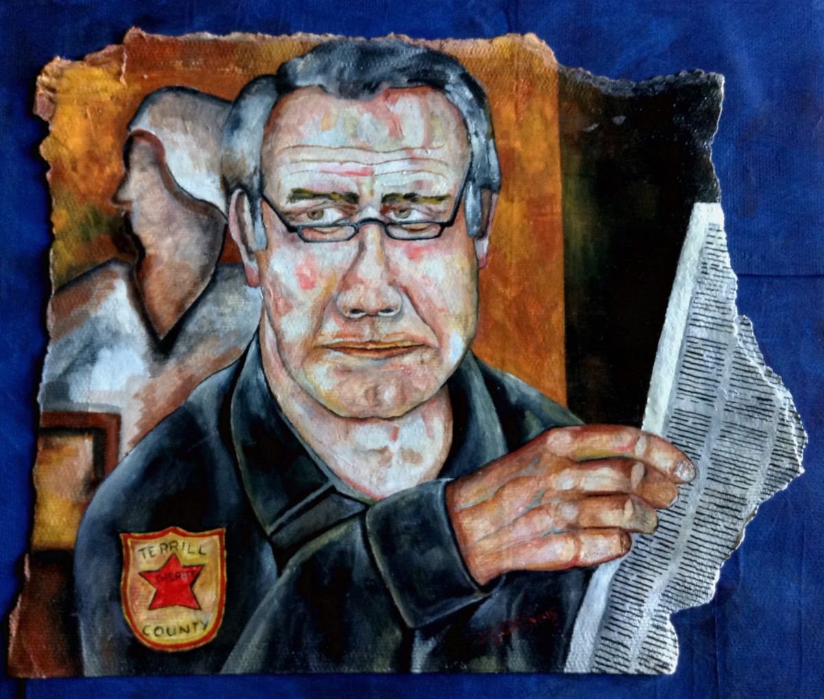 Portrait Oil Painting By Jg Wilson, 17 X 15, Sheriff, Original Artwork