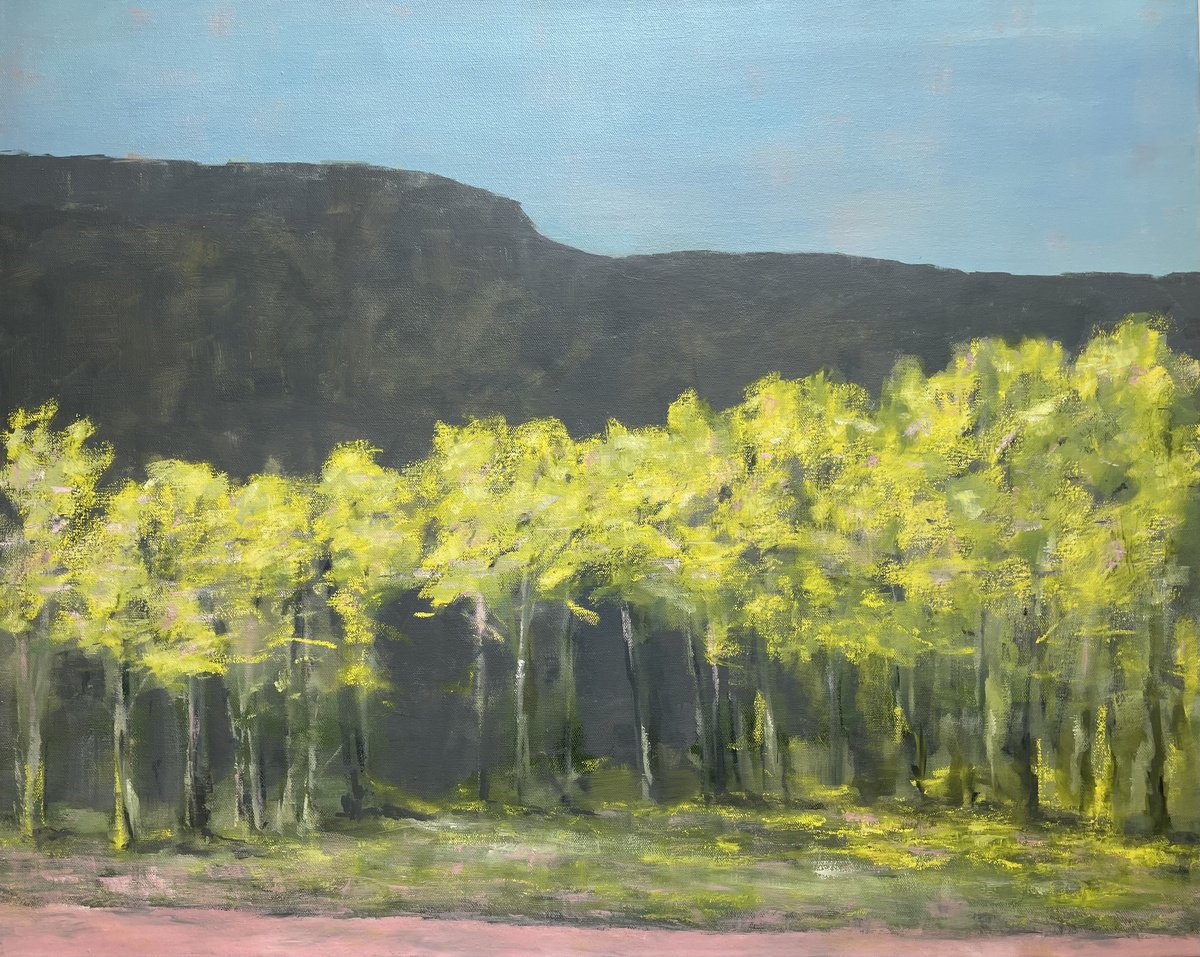 Expressive Landscape Oil Painting By Lizzie Butler, 30 X 24", Sunshine Awakening, Original Artwork