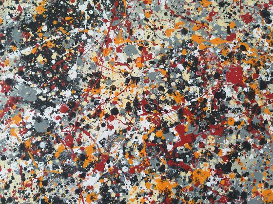 Abstract J.Pollock style acrylic on canvas by M.Y.