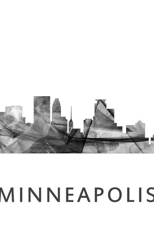 Minneapolis Minnesota Skyline WB BW by Marlene Watson