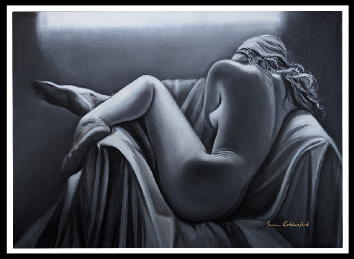 Impressionistic Portrait Oil Painting By Irinagoldenfish, 43 X 31, Magic Of Morning, Original Artwork