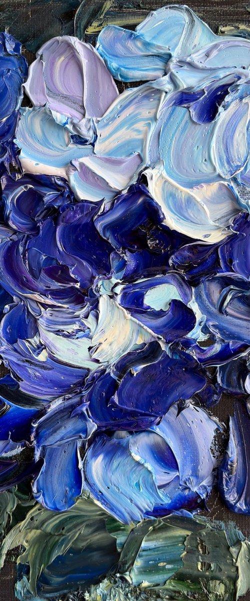 Midnight Hydrangea III — Deep Blue Violet by Mily Art
