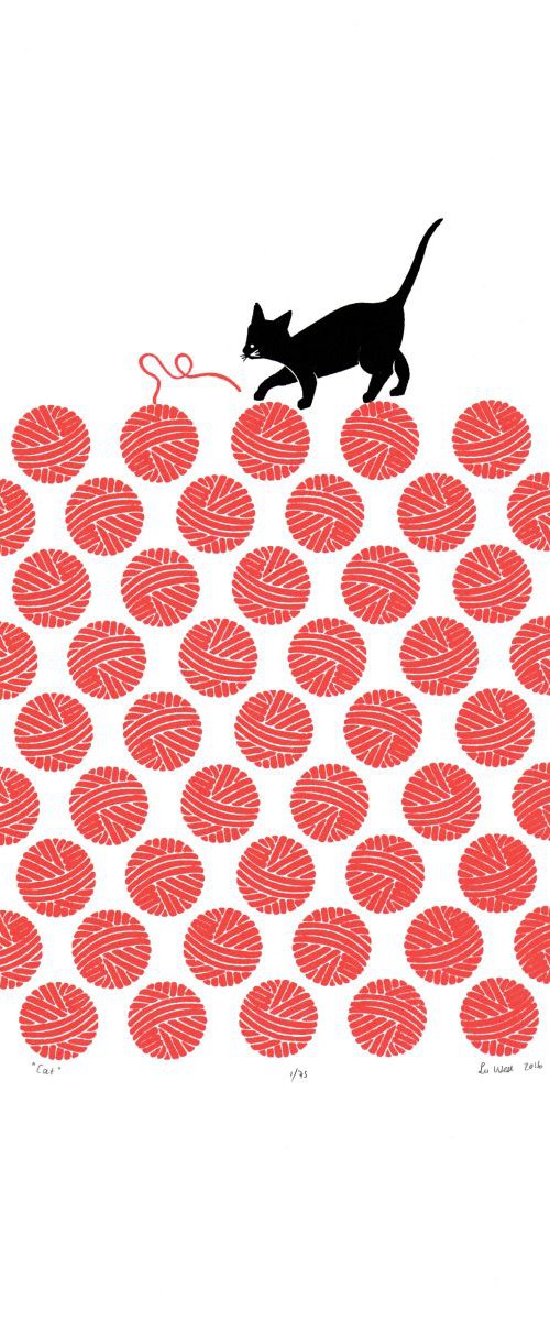 Cat Cherry Red by Lu West