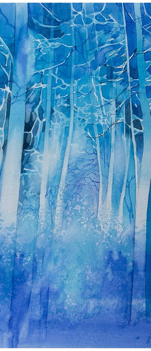 Winter Blue Forest by Nazar Grunyka