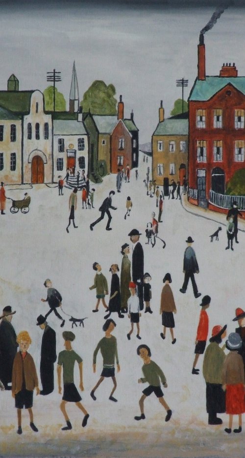 A village Square after Lowry by Philip Baker