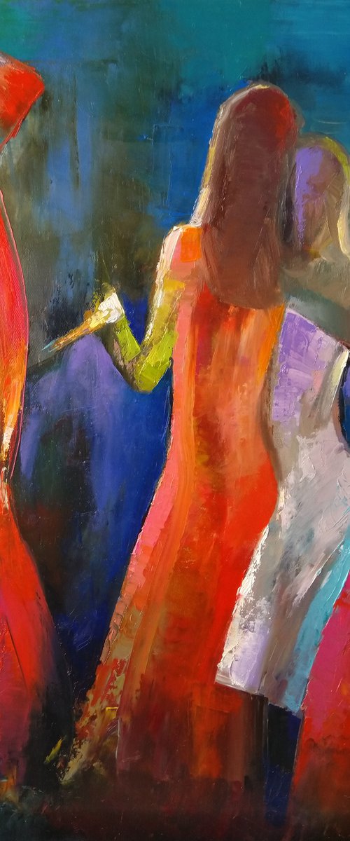 Victory dance 60x50cm ,oil/canvas, impressionistic figure by Kamsar Ohanyan