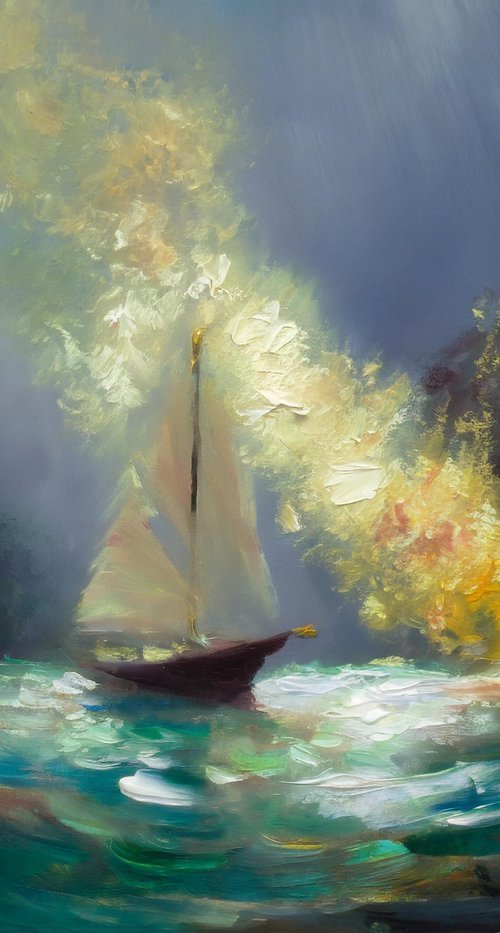 Summer Sailing by Nikolina Andrea Seascapes and Abstracts