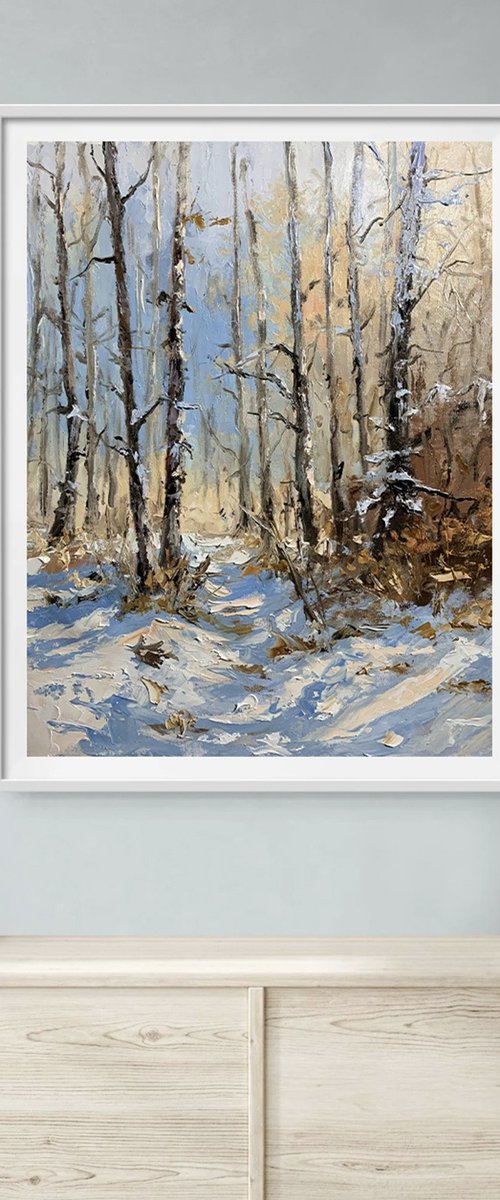 Winter light in the birchwoods. by Vita Schagen