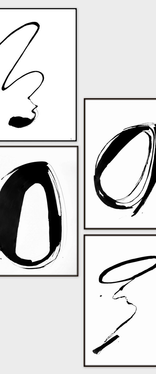Abstract artwork. Set of 4. by Nadia Moniatis