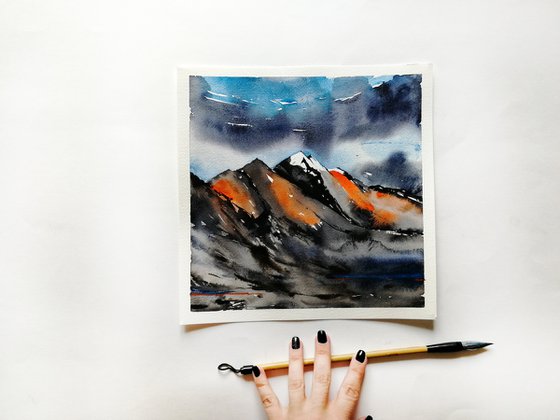 Moutain range painting