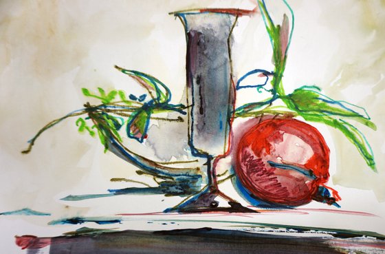 Still Life with Pomegranate 22x30cm/9x12in