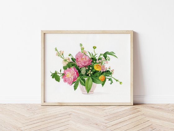 Watercolor bouquet 28x38 cm