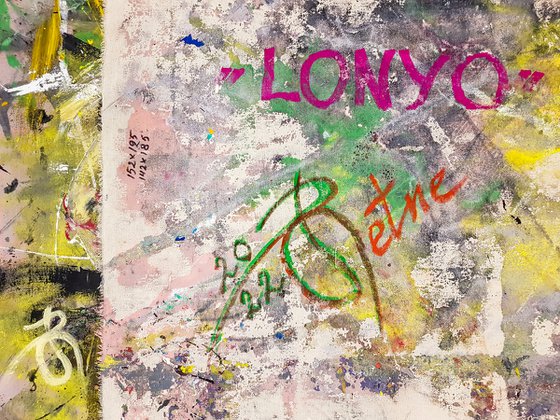 Lonyo (XXXL) - Large Abstract Painting (H)152x(W)195 cm.