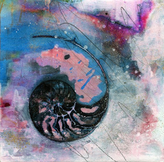 Nature's Tranquility 7 - Abstract Nautilus Shell Painting