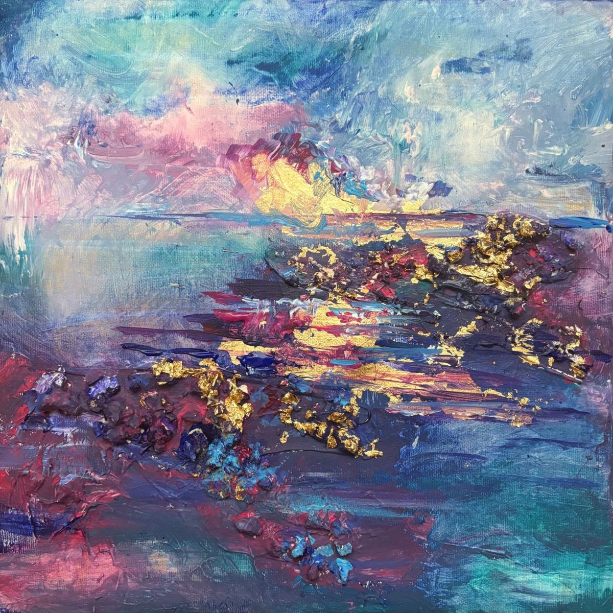 Golden Horizons By Tetiana Pchelnykova, 12 X 12, Artwork For Sale On Artfinder