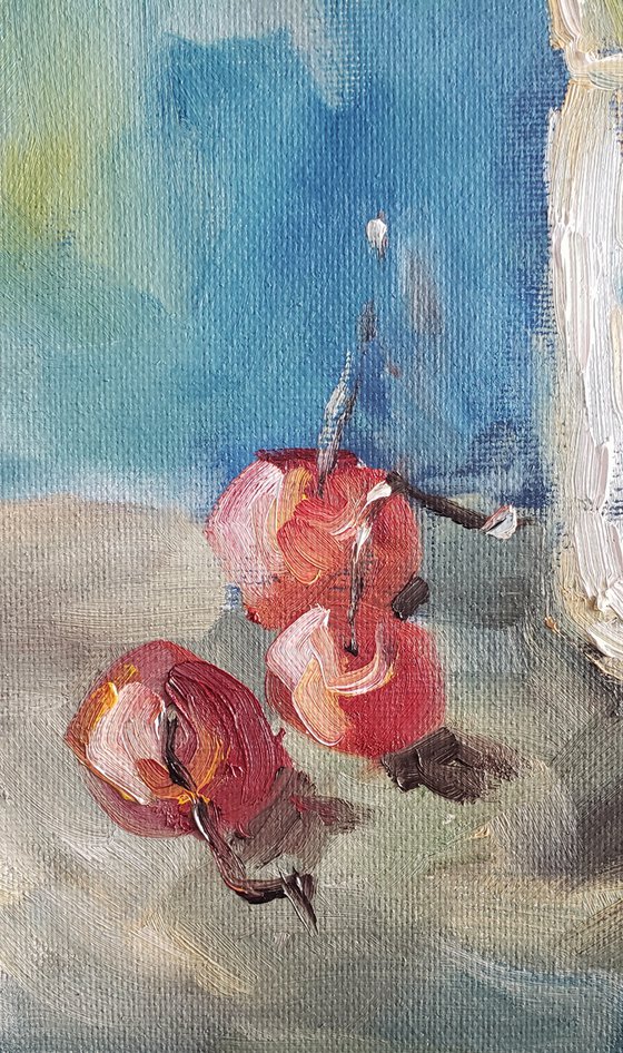 "3 Cherries" - Still Life - Daisies