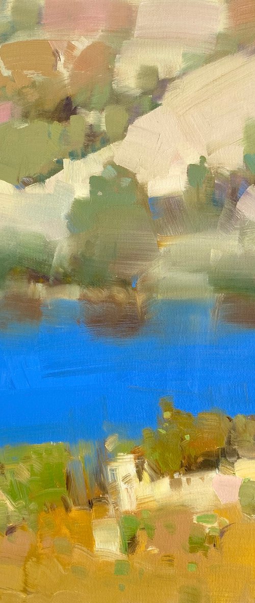 Lake Side, Original oil painting, Handmade artwork, One of a kind by Vahe Yeremyan