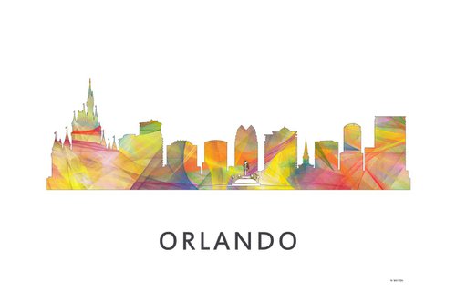 Orlando Florida Skyline WB1 by Marlene Watson