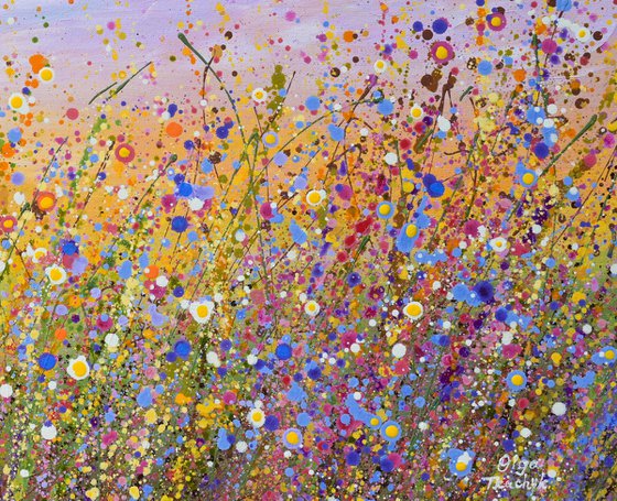 Radiant meadow - Vibrant Floral Painting