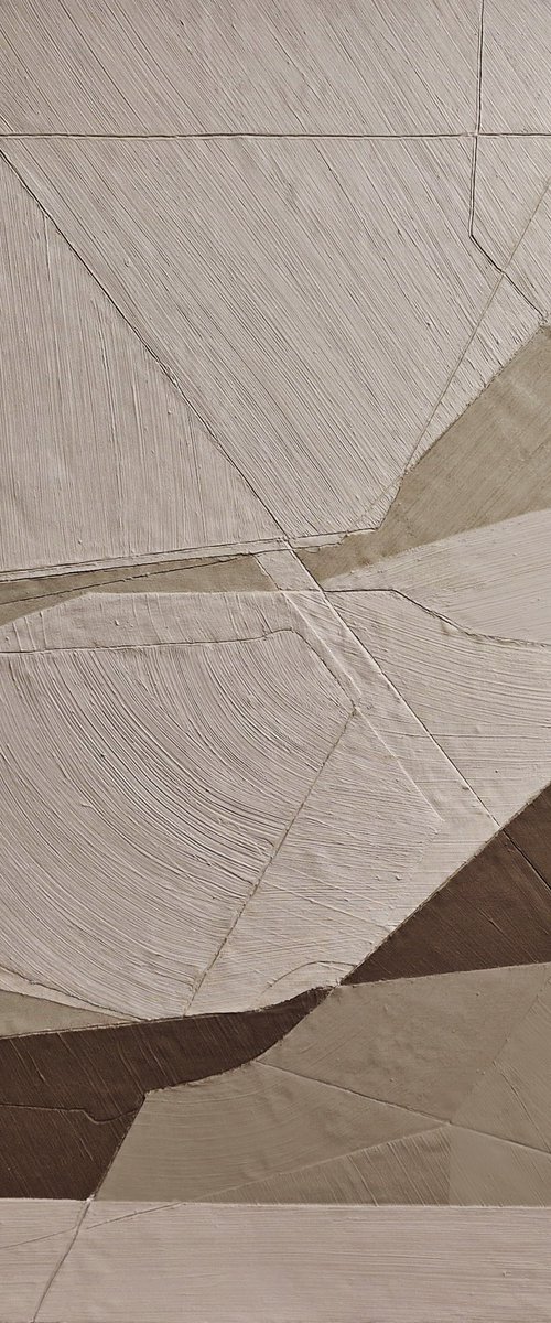 "Bella" Abstract geometric brown beige art by Marine Boiko
