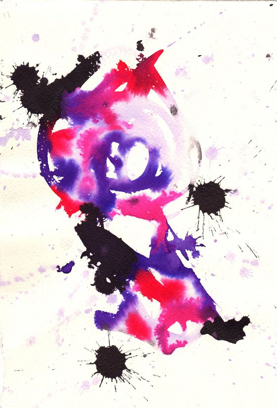 Abstract artwork.#10 - Original watercolour and ink abstract painting.