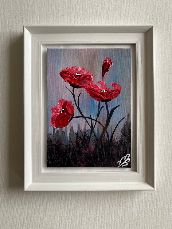 Textured Red Poppies