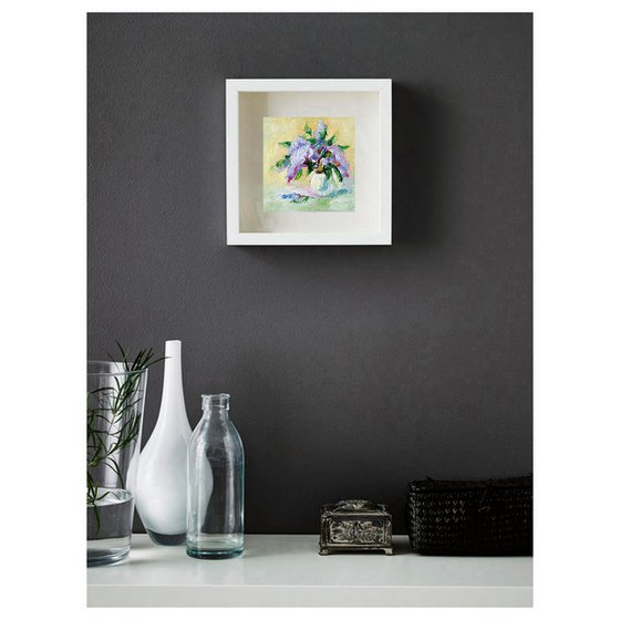 Lilac Painting Original Art Small Floral Artwork Flower Wall Art